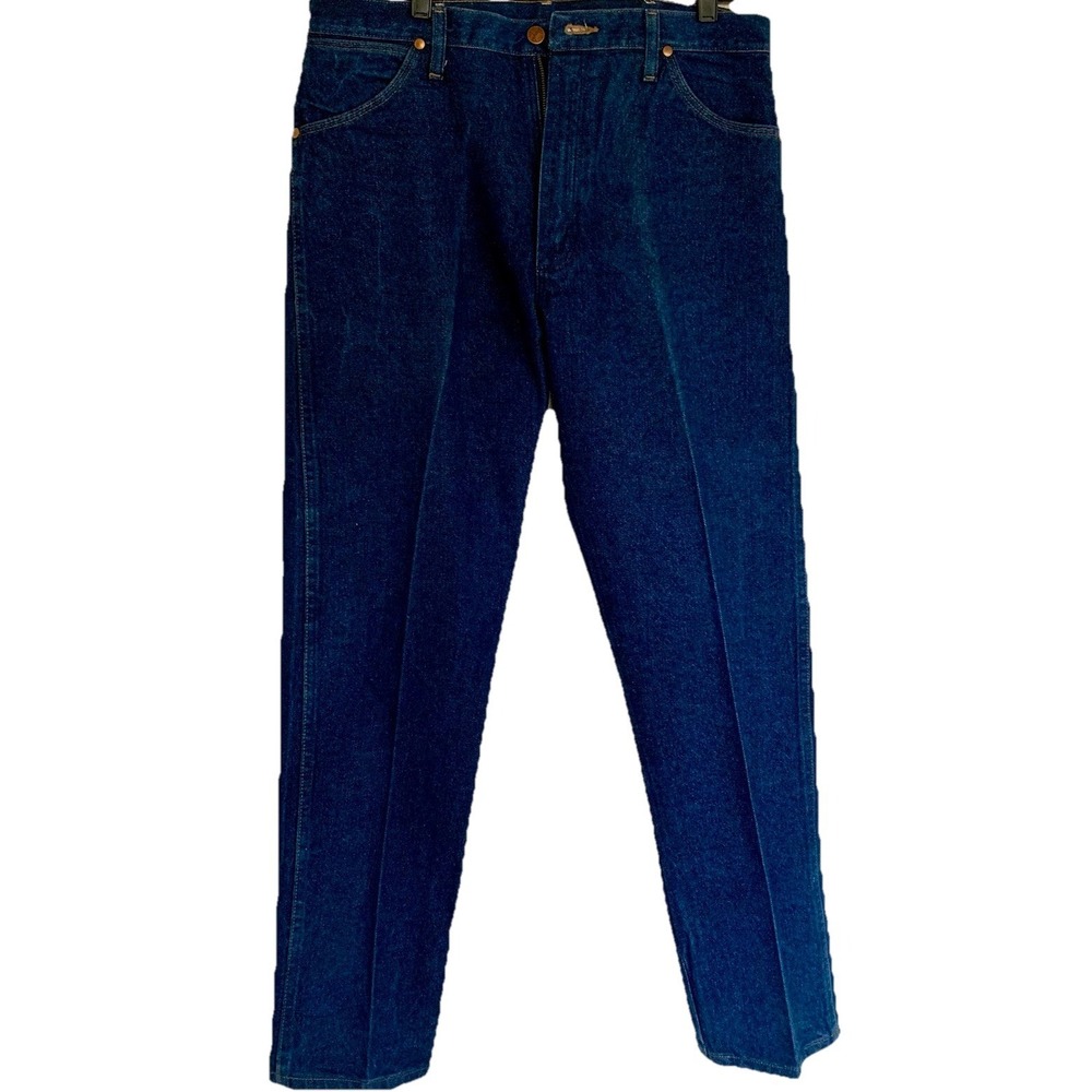 Wrangler 13MWZ Cowboy Cut Original Fit Jeans Mens 38x32 Blue Denim Western EUC